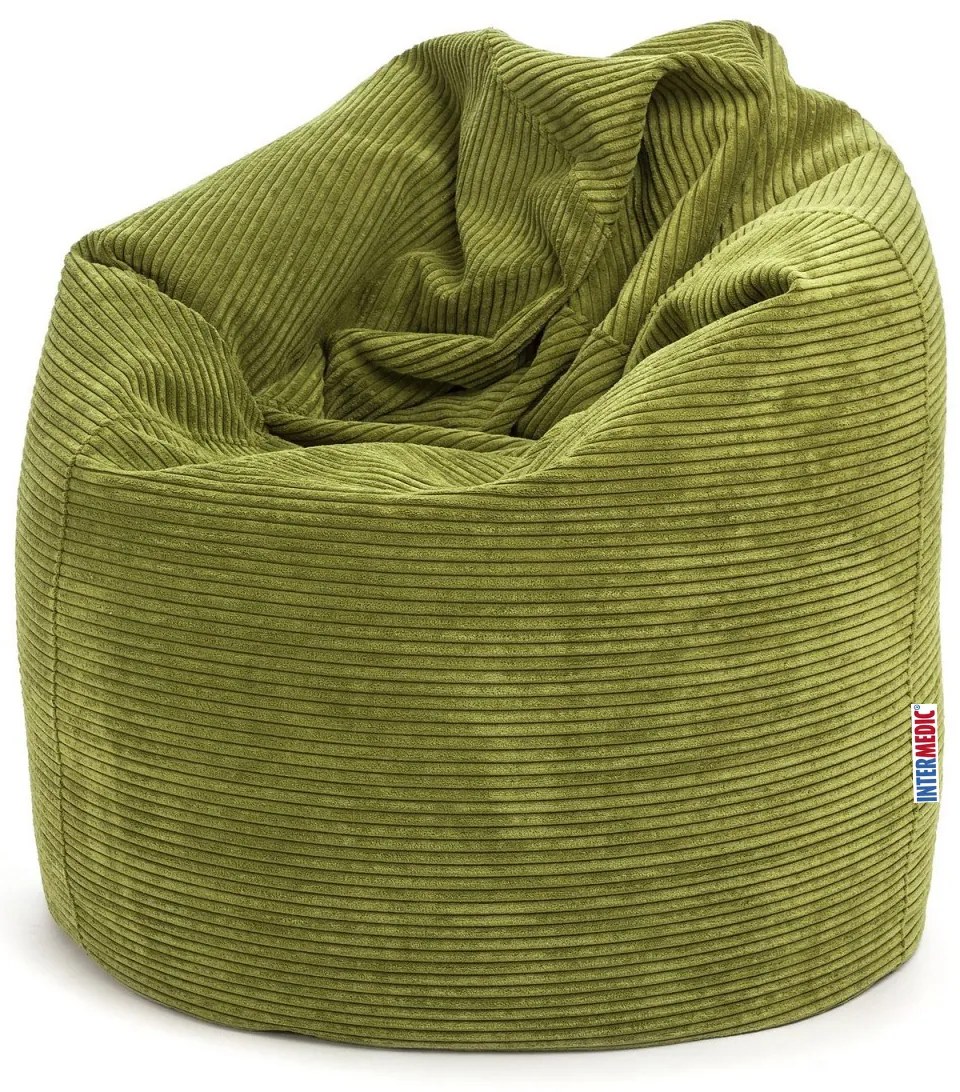 Mega Sako – veľký sedací vak z manšestru, 135 cm výška, 340 l výplň, prispôsobivý tvar, na relax aj prácu, dostupný vo farbách Farba: SZ20 - zelený