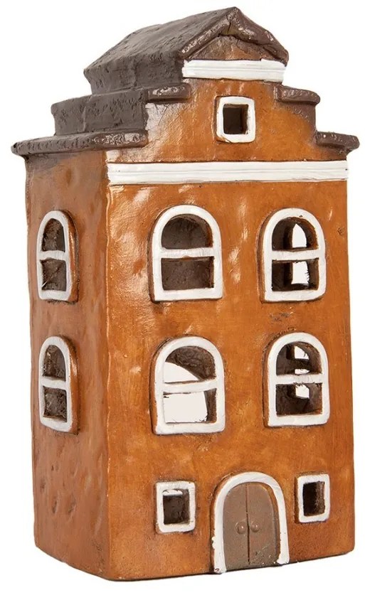 Tehlový domček svietnik na čajovú sviečku Homely - 20*15*34 cm