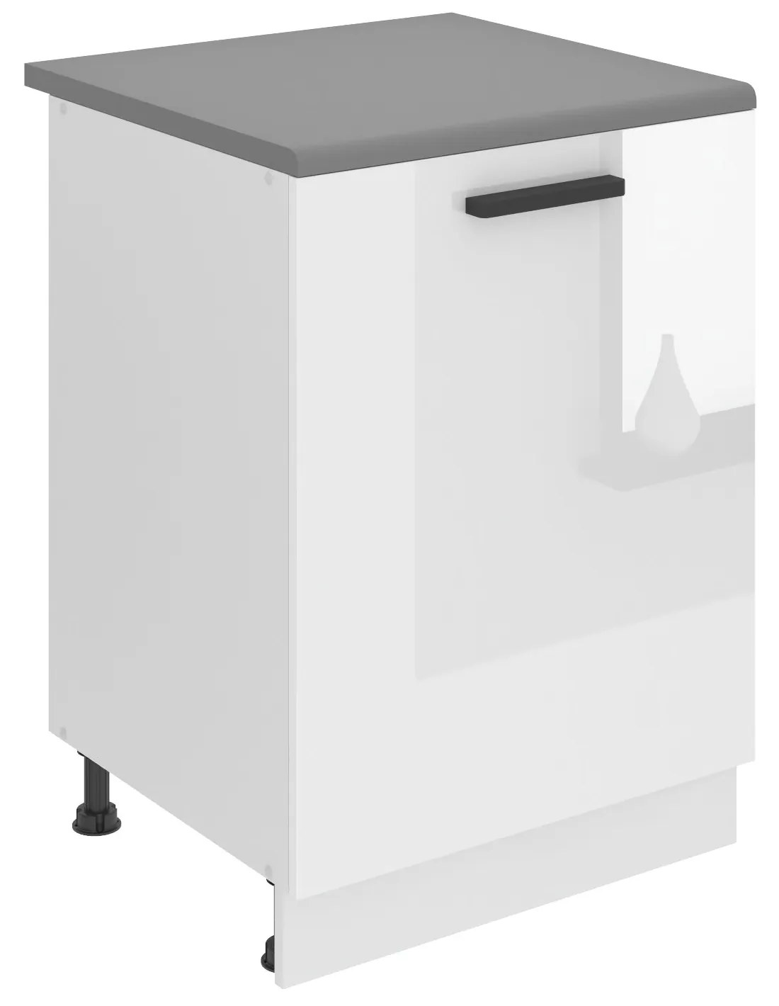 Kuchynská skrinka Belini Premium Full Version spodná 60 cm biely lesk s pracovnou doskou