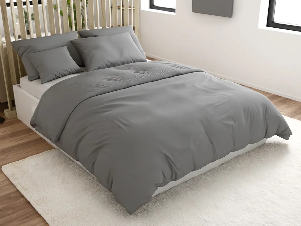 Bavlnené obliečky Lux sivé knoflík