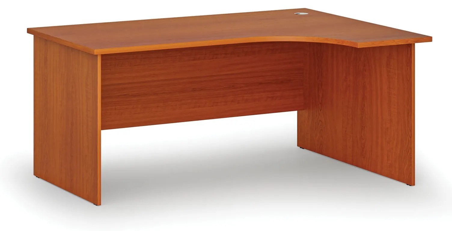 Rohový kancelársky písací stôl PRIMO WOOD, 160x120 cm, pravý, čerešňa