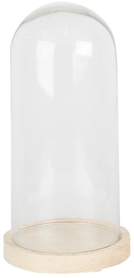Prírodný drevený podnos so skleneným poklopom - Ø 13*26 cm