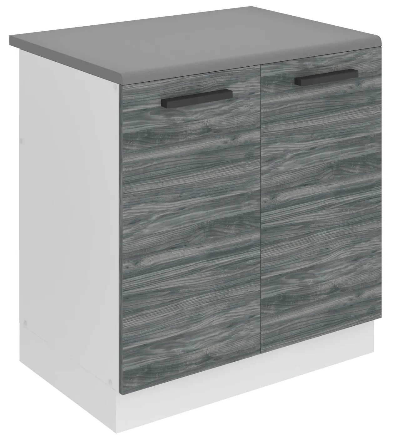 Kuchynská skrinka Belini Premium Full Version drezová 80 cm šedý antracit Glamour Wood s pracovnou doskou