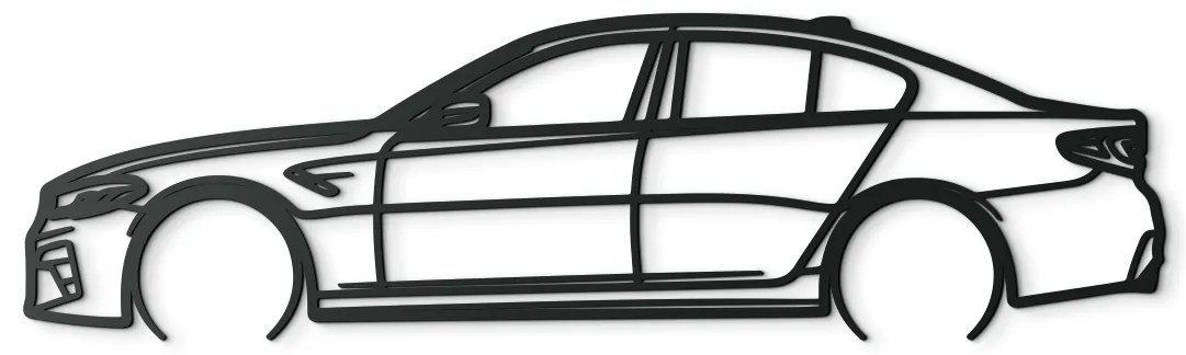 drevko Obraz na stenu BMW M5 Competition Rozmer obrazu: 24,5 x 86 cm, Farba dekorácie: Čierna