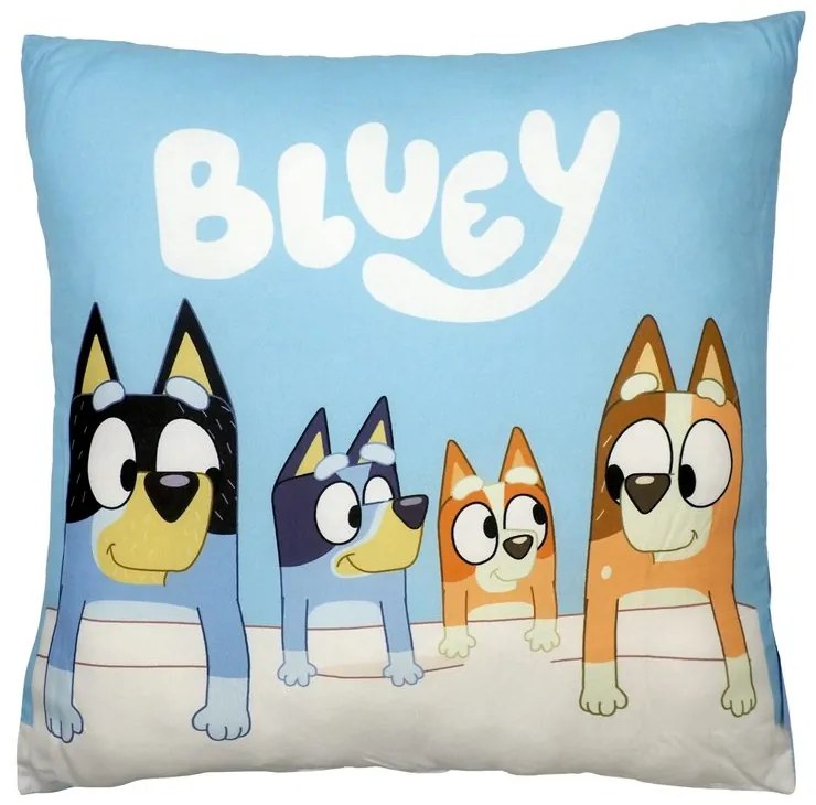 Jerry Fabrics Detský vankúšik s potlačou - Bluey - rodina | 40 x 40 cm
