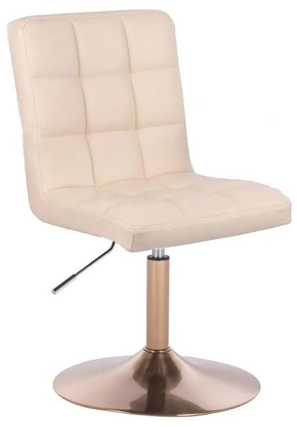 LuxuryForm DESIGN Stolička TOLEDO na zlatom tanieri - krémová