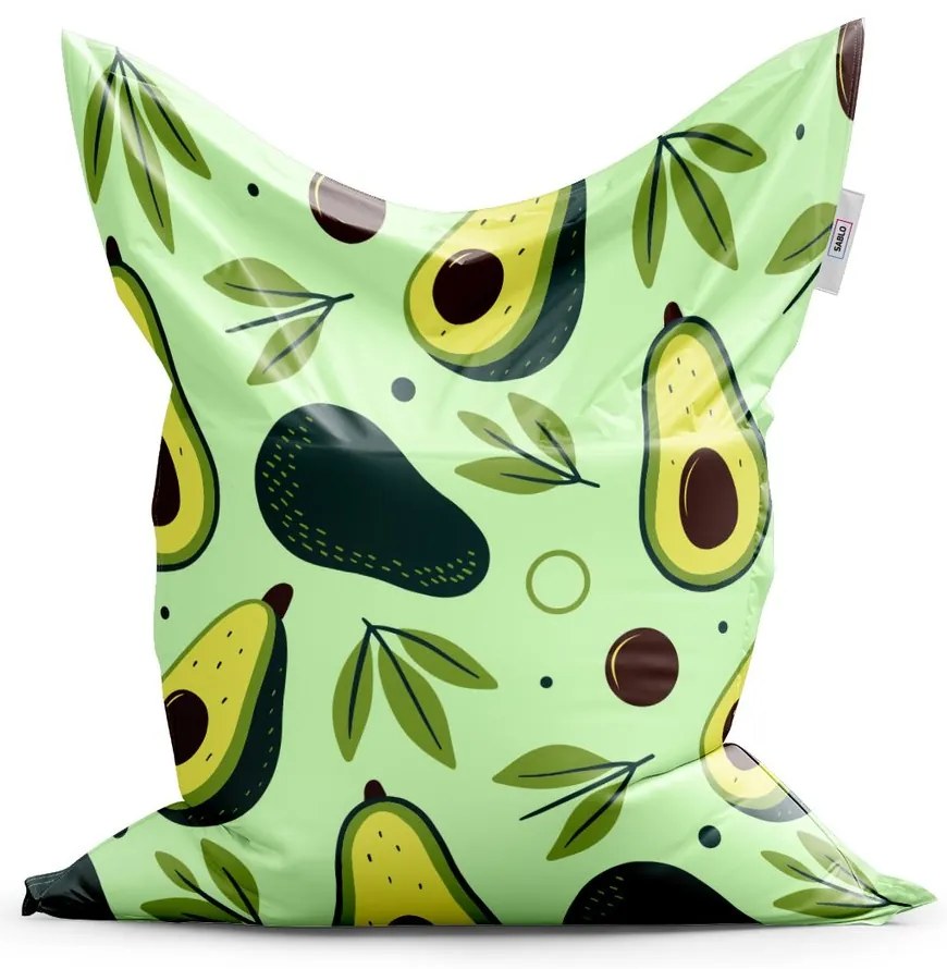 Sedací vak Classic kreslené avokádo - detský, zelená