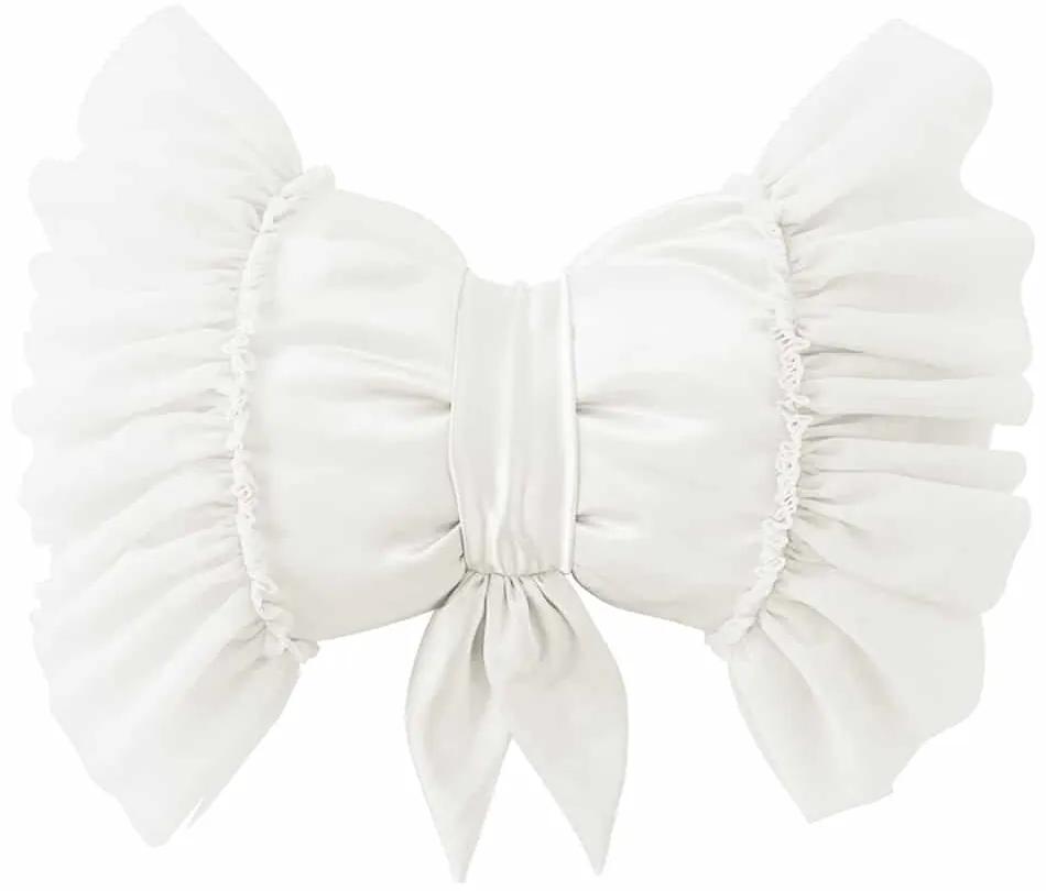 Hodvábny vankúš s volánikom, White