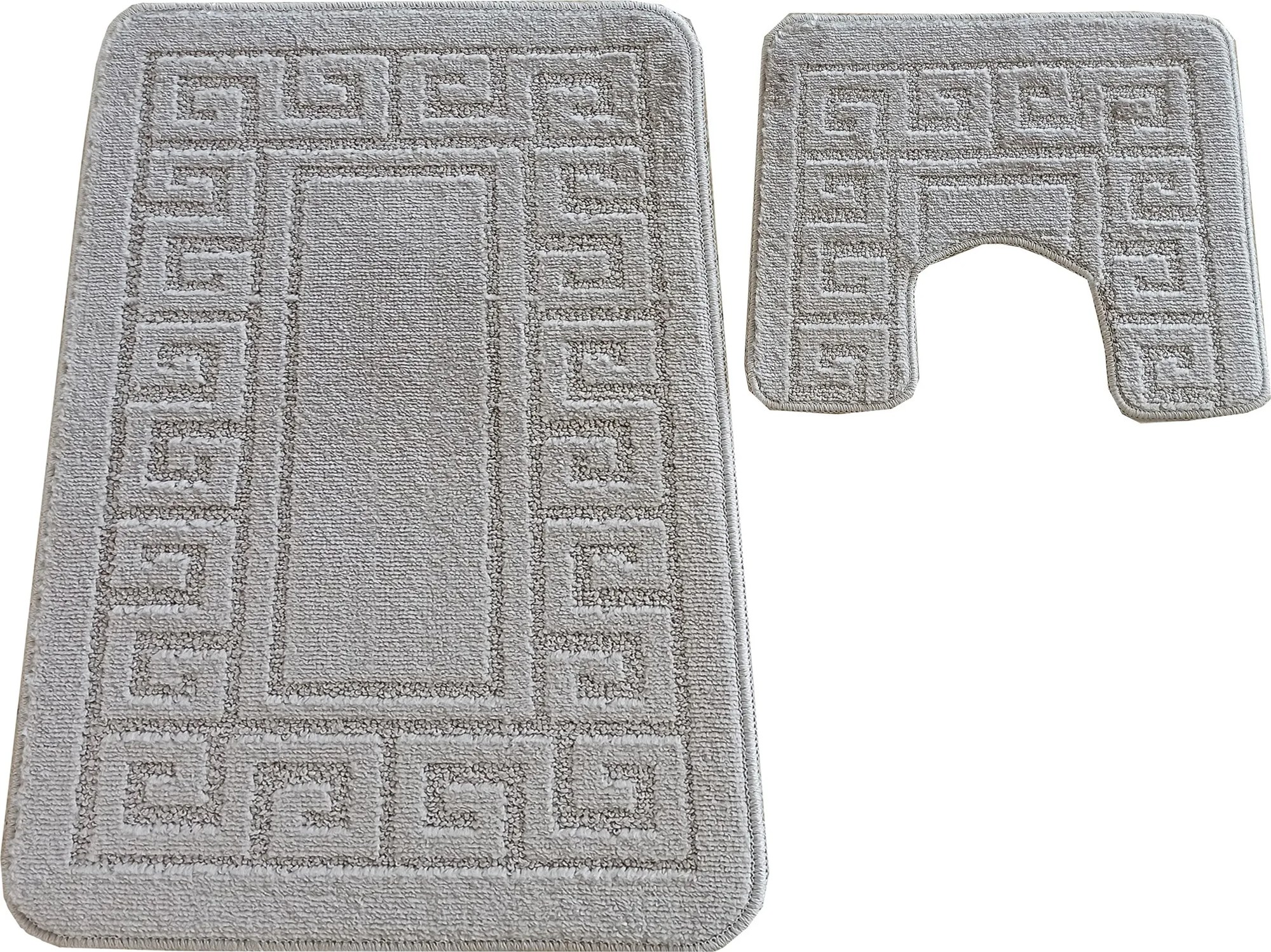 DY Kúpeľňová sada koberčekov s výrezom Montana Ethnic - svetlosivá