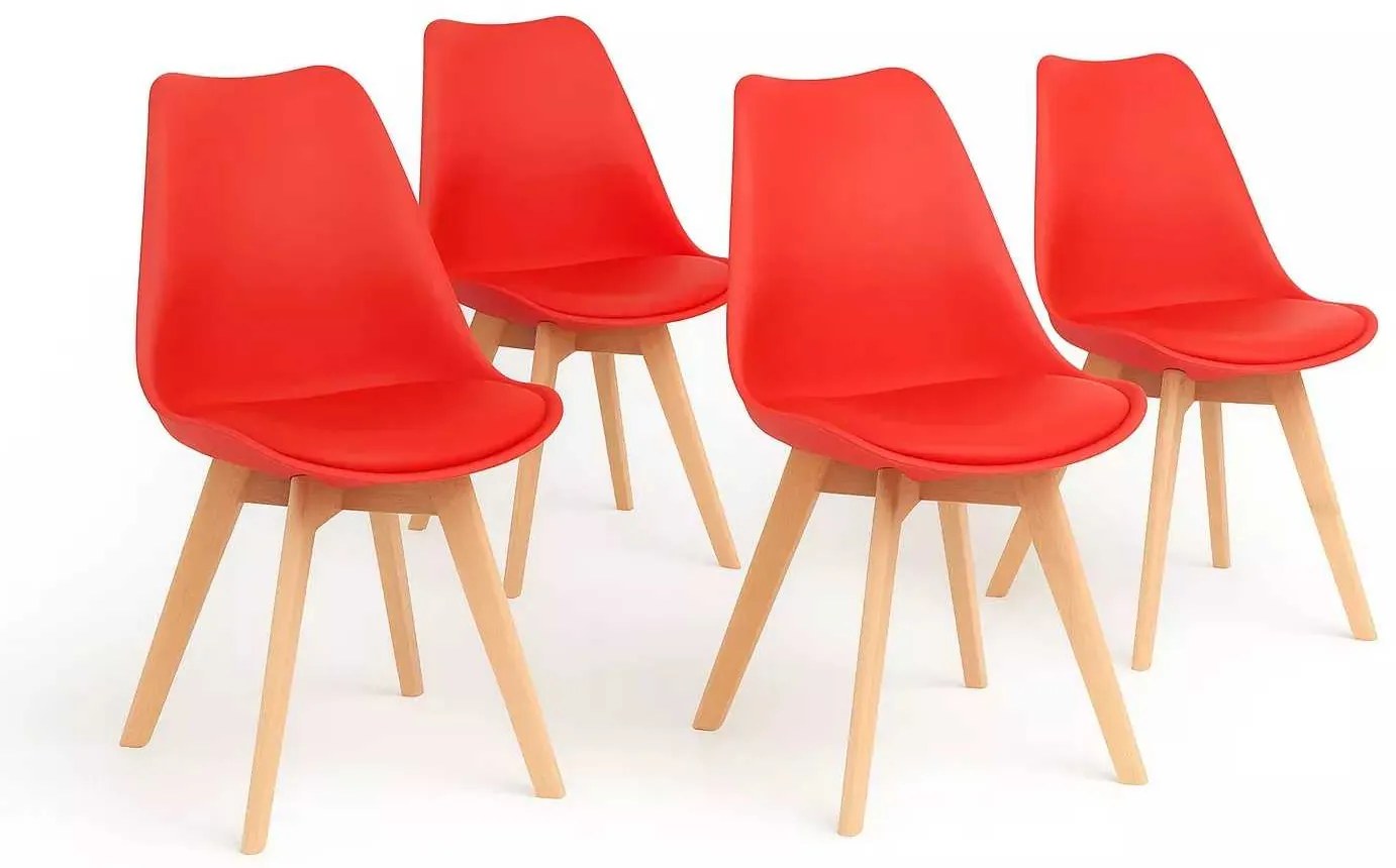 LuxuryForm DESIGN Jedálenská stolička BALI - červená - SET 4 kusy