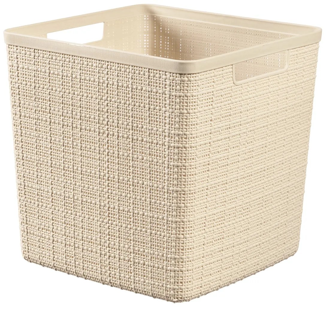 Curver Košík Jute kocka krémovo biela