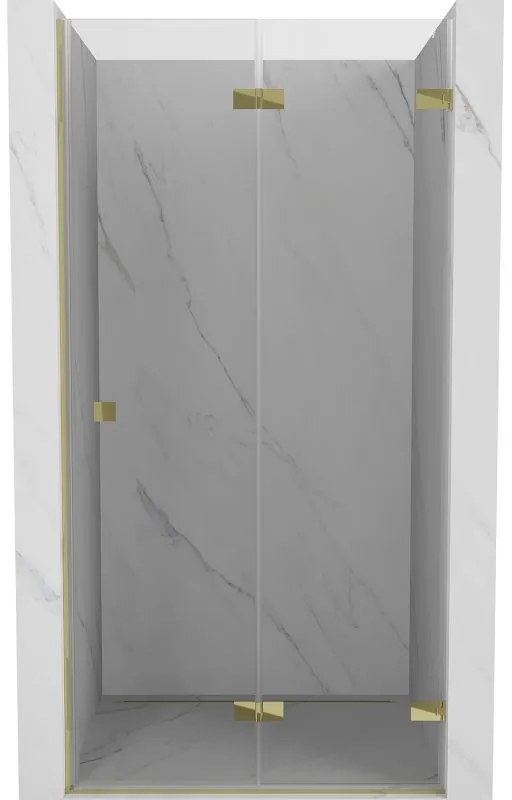 Mexen, Mexen Lunar-F pravé skladacie sprchové dvere 95 cm, transparentné, zlaté - 836-095-000-50-00-P