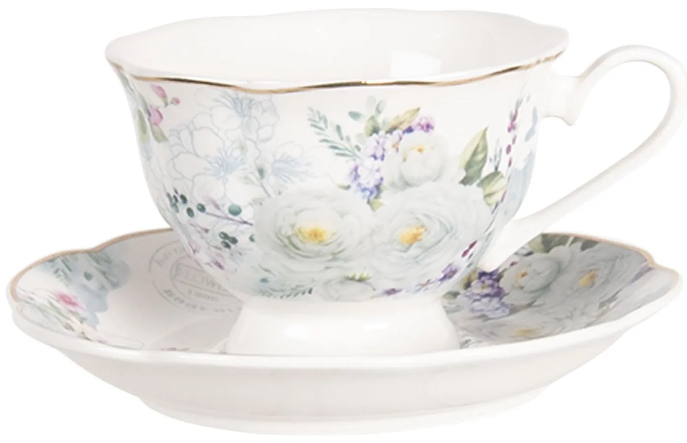 Porcelánový šálka s podšálkom Butterfly - Ø 15*7 cm / 0,22L