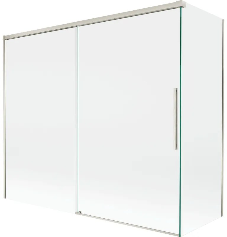 Mexen Rox, 2-krídlová posuvná vaňová zástena 180 + 90 x 150 cm, 8mm číre sklo, oceľový profil, 8C9-180-090-97-00