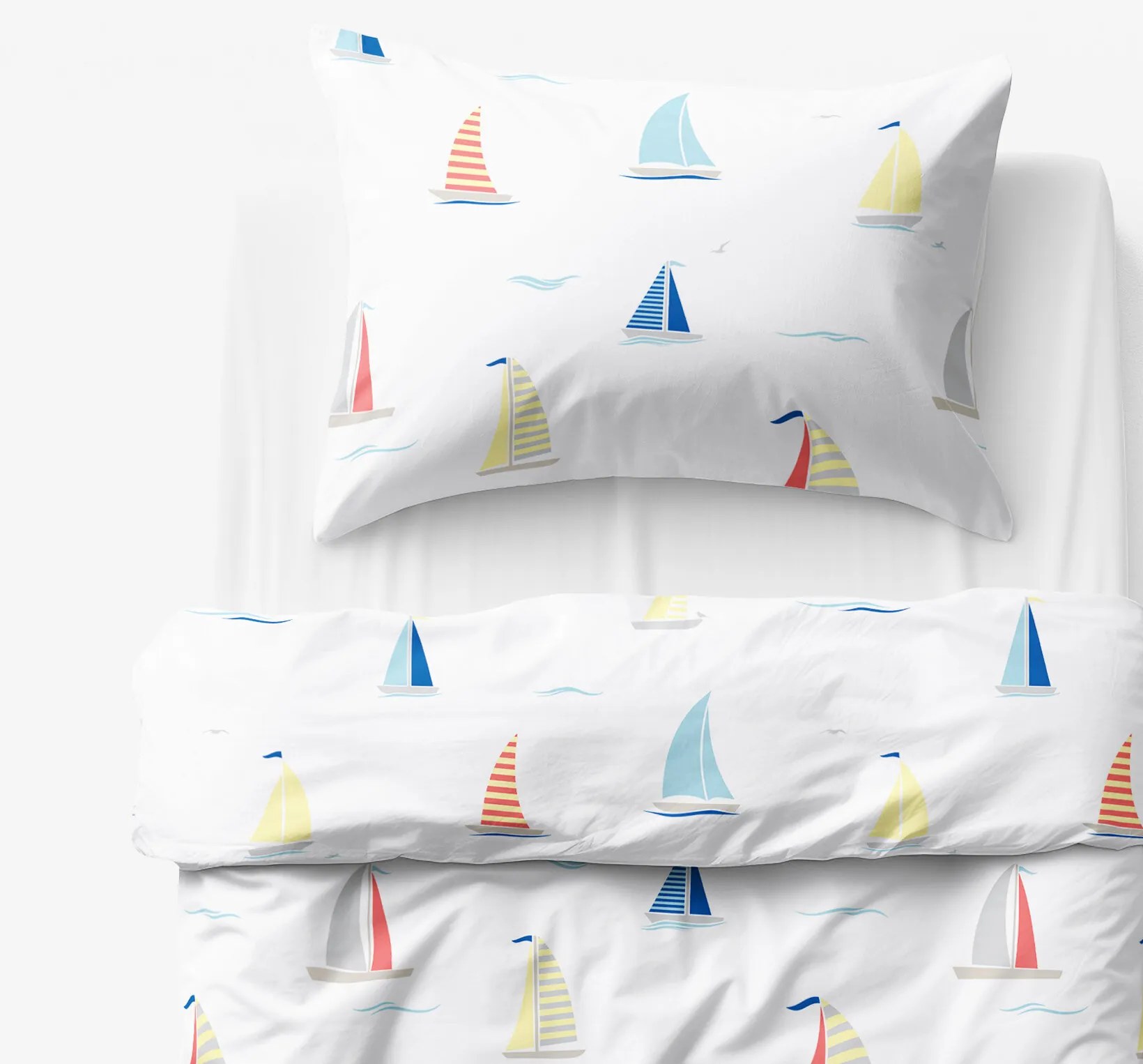 Goldea detské bavlnené obliečky - plachetnice 140 x 200 a 70 x 90 cm