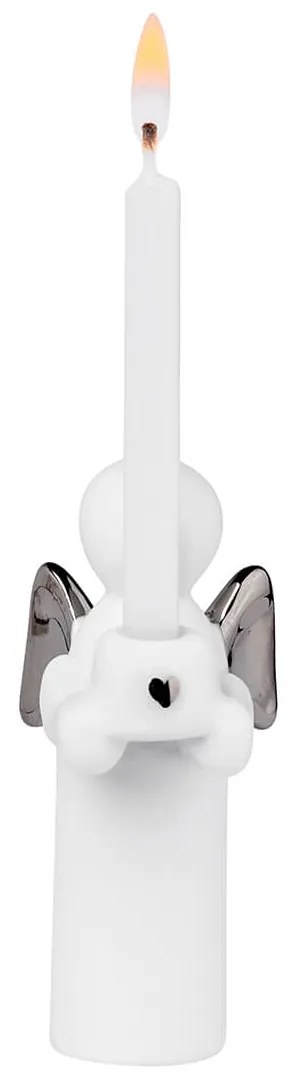 Räder Porcelánový svietnik ANJEL so striebornými krídlami