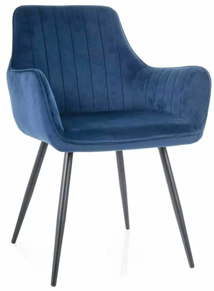 Jedálenská stolička Viona Velvet, modrá