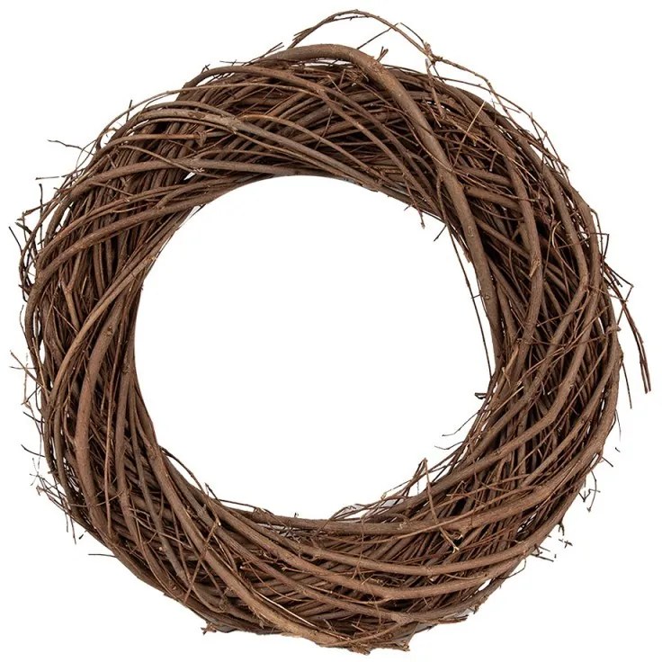 Prírodný hnedý prútený veniec Woodly XS - Ø 25*5 cm