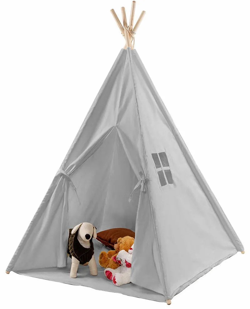 Detský indiánsky stan, rôzne farby- sivý