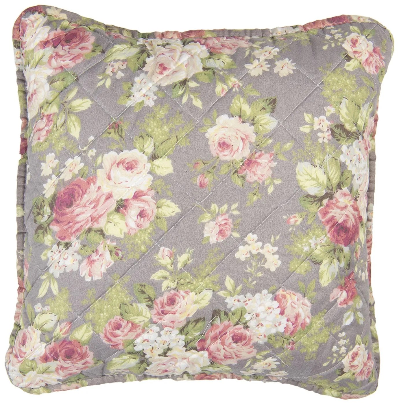 Taupe povlak na vankúš s ružami Roses - 40 * 40 cm Taupe povlak na vankúš s ružami Roses - 40 * 40 cm