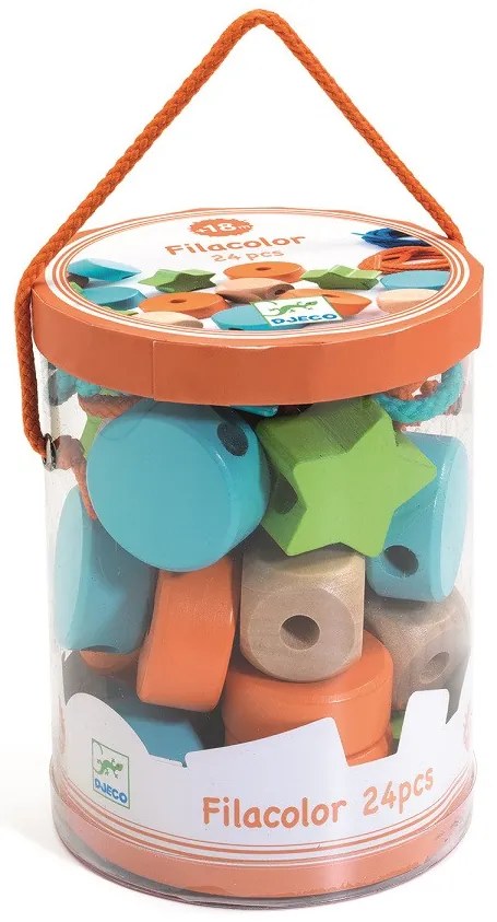 Farebné drevené koráliky – 24 ks