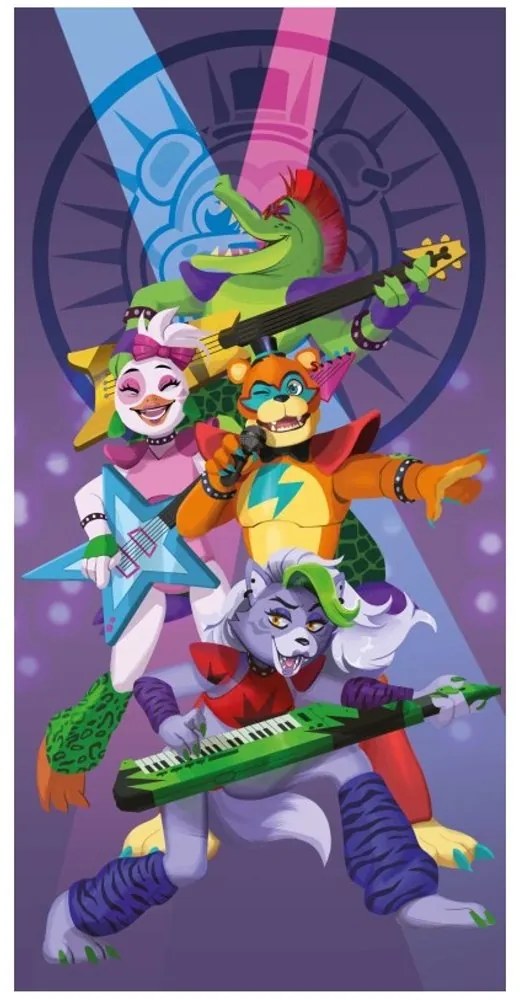 Bavlnená plážová osuška Päť nocí u Freddyho - Five Nights at Freddy's - 100% bavlna - 70 x 140 cm