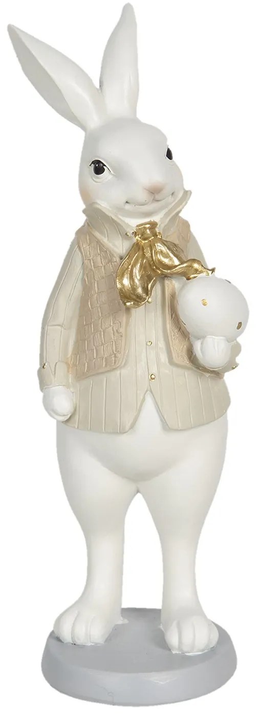 Veľkonočné dekoračné soška králika s vajíčkom - 10 * 10 * 25 cm