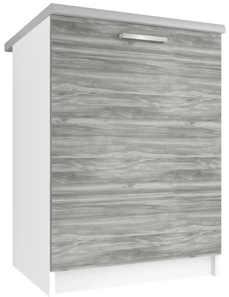 Kuchynská skrinka Belini spodná 60 cm šedý antracit Glamour Wood s pracovnou doskou TOR SD60/0/WT/GW/0/E