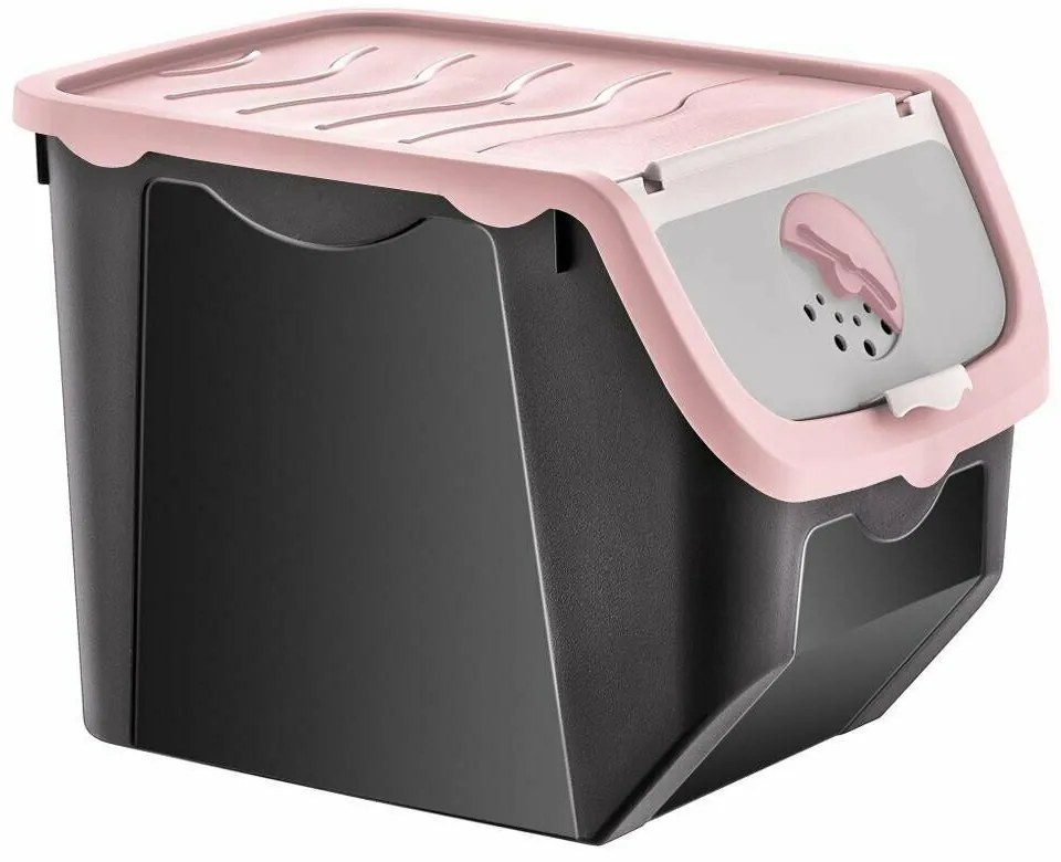 Orion Skladovací box na cibuľu a zemiaky, čierny a staroružový (12l)