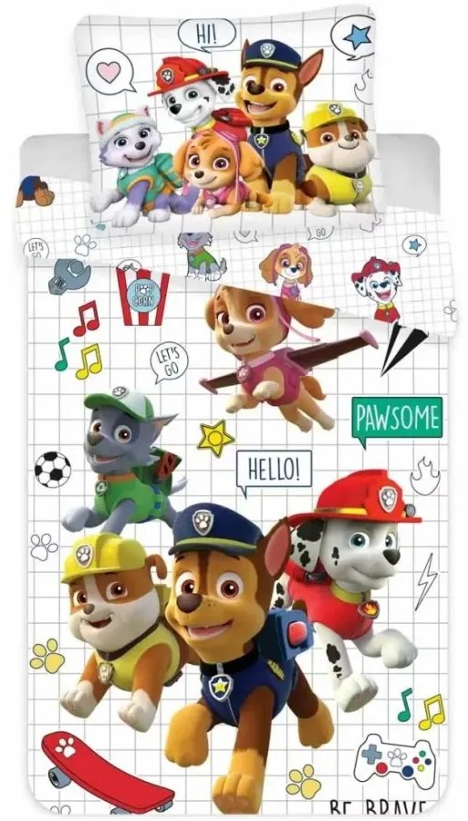 Obliečky do detskej postieľky Labková patrola - Paw Patrol - 100% bavlna - 40 x 60 cm + 100 x 135 cm