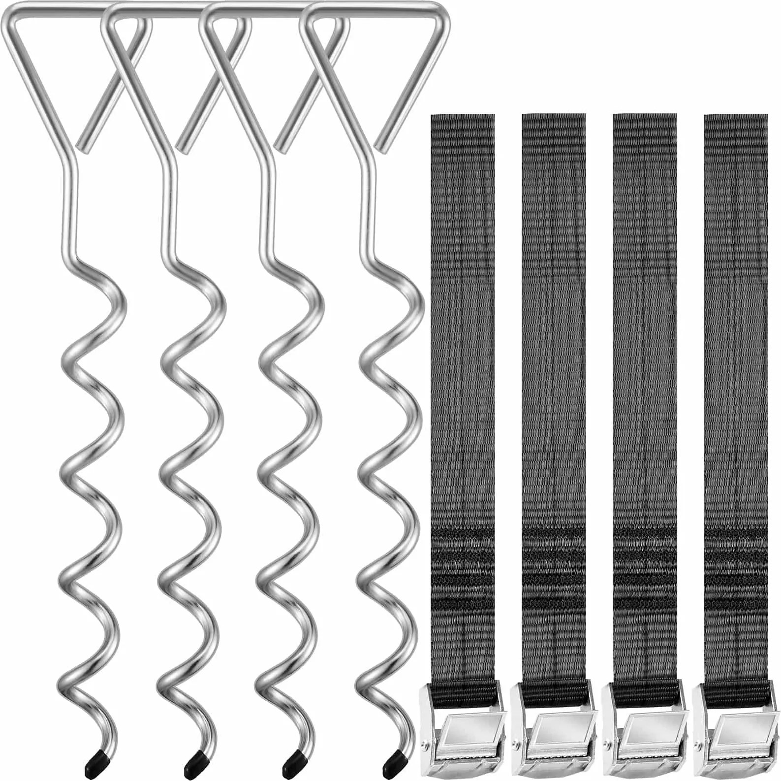 Sada kotiev do zeme, 4ks, 42,5x8,5cm, strieborná Monzana
