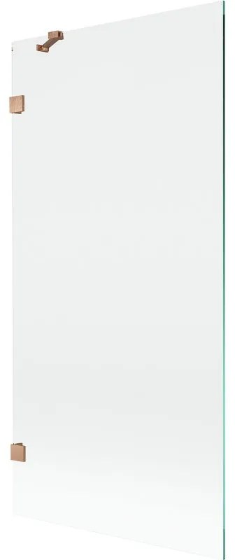 Mexen, Mexen Lunar 1-krídlová vaňová zástena 90 x 150 cm, transparentná, brúsená meď - 897-090-000-65-00