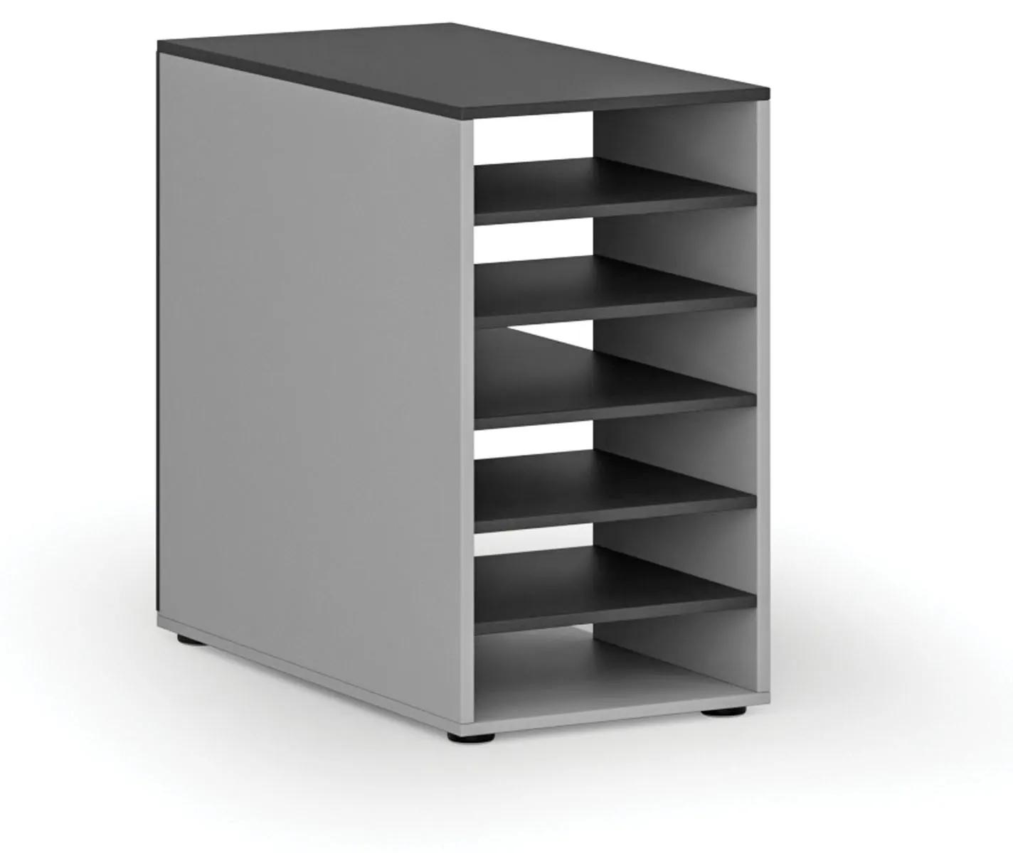 Prístavná policová skrinka k pracovnému stolu PRIMO GRAY, pravá, sivá/grafit