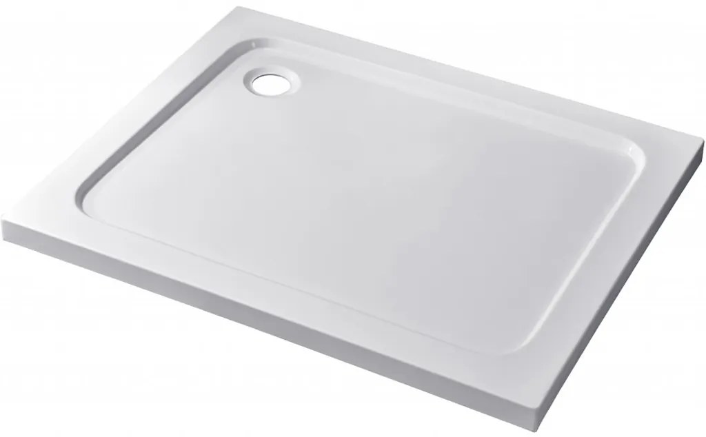 Cerano Soto, obdĺžniková akrytálová sprchová vanička 90x80x5 cm, biela, CER-CER-425551