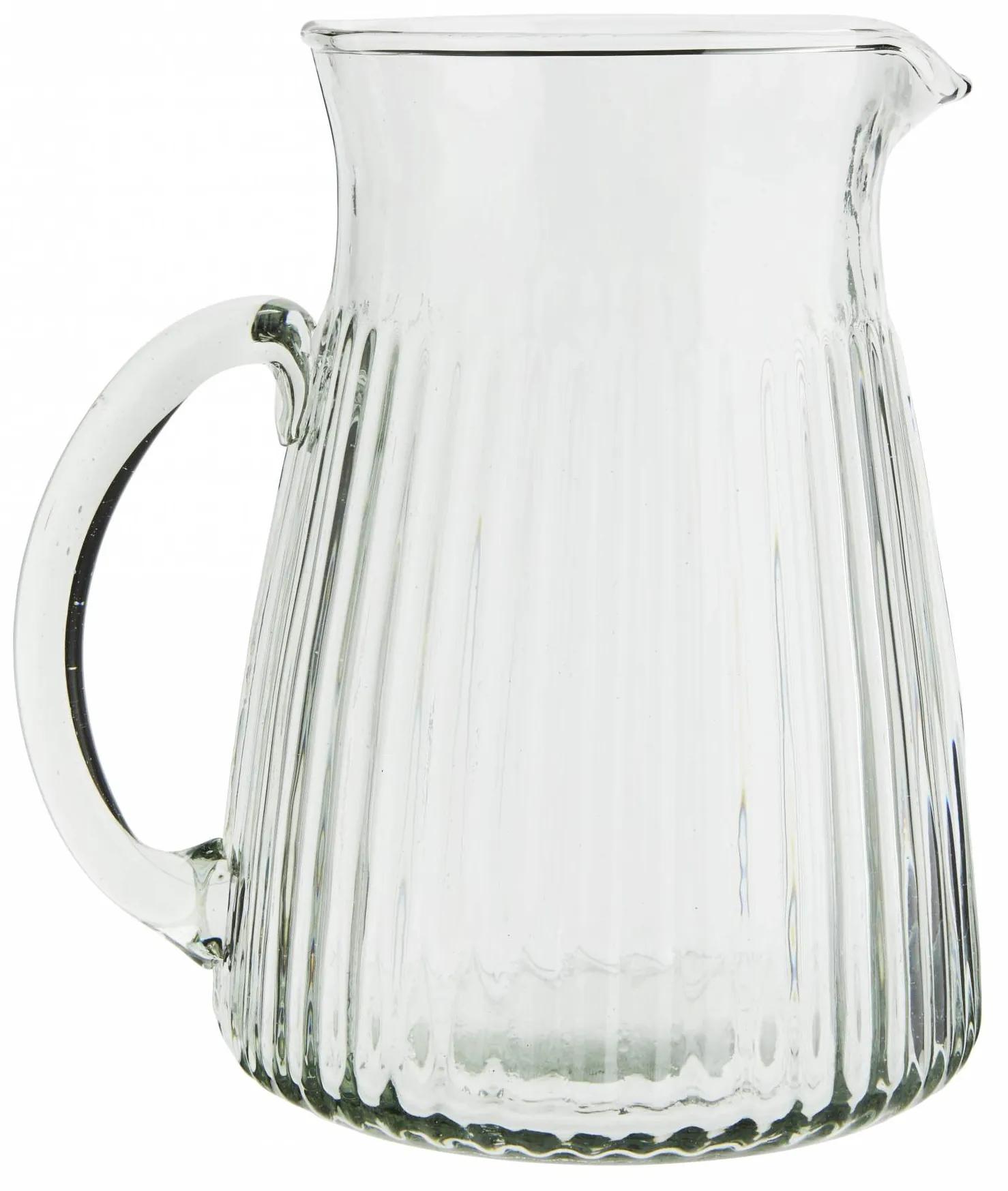 MADAM STOLTZ Sklenený džbán Glass Jug Grooves 1,5 l
