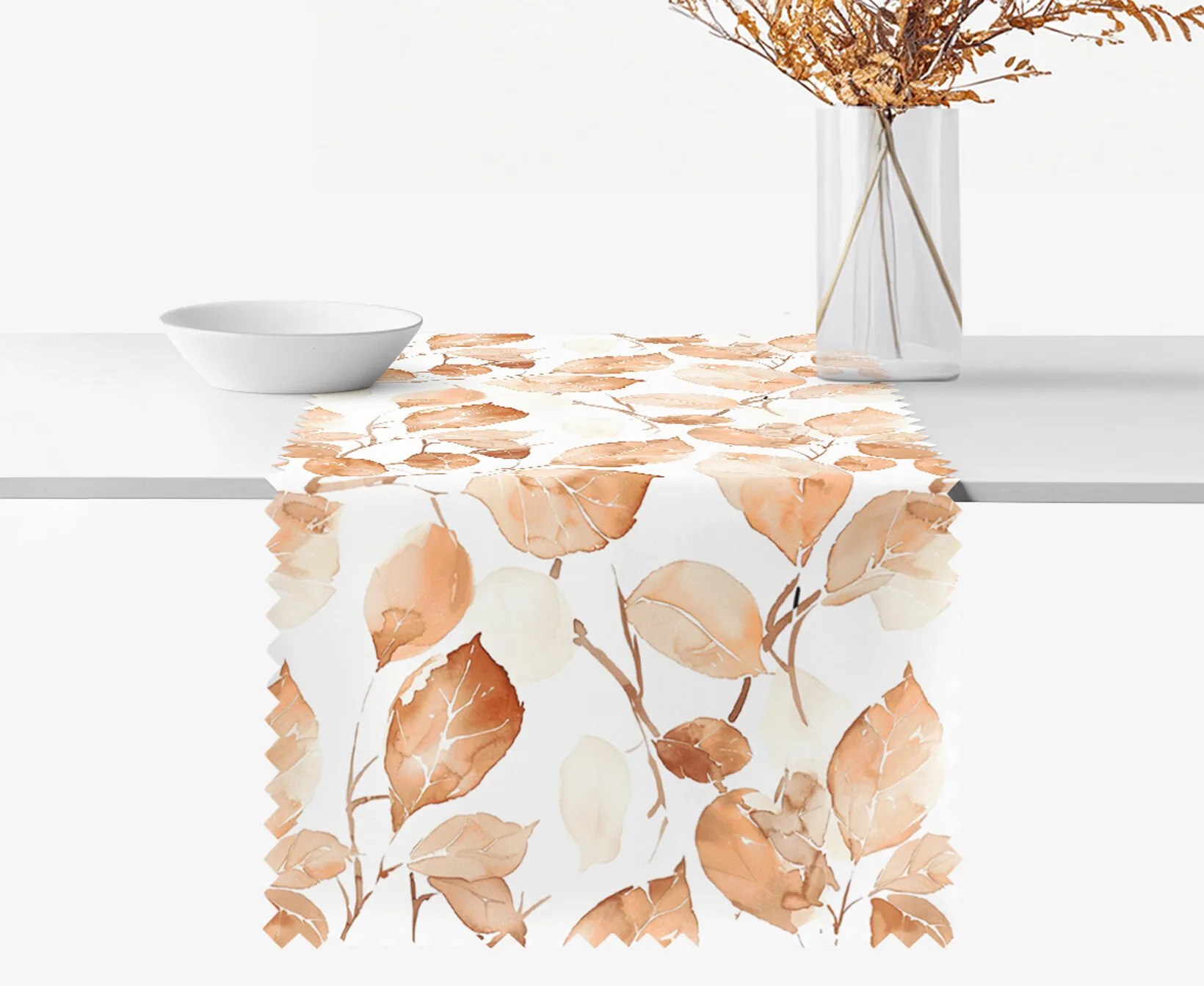 Goldea behúň na stôl teflónový - odtlačky listov 50x160 cm