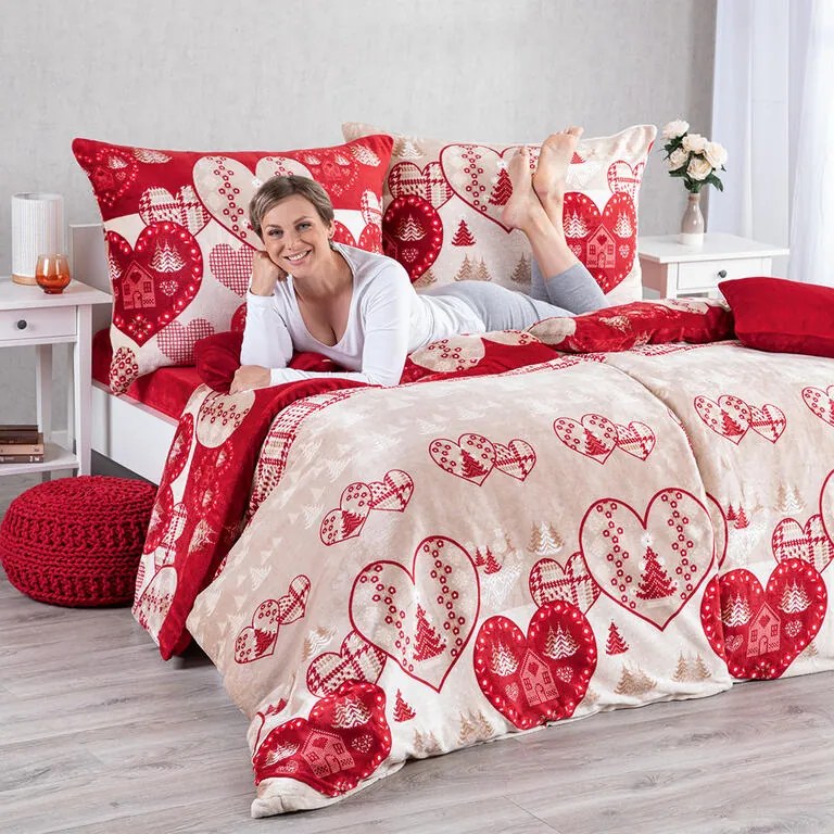 Posteľné obliečky z mikroplyšu SRDCE