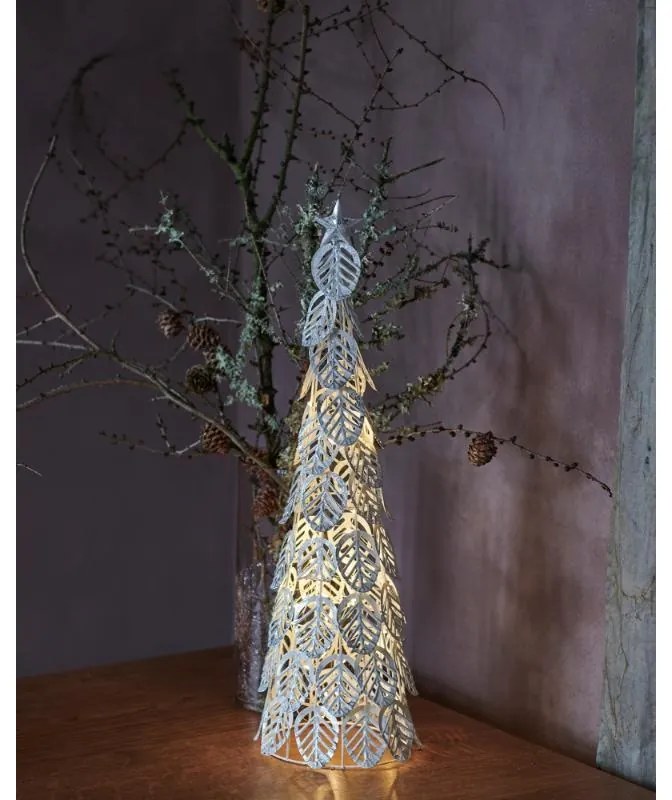 SIRIUS LED svetlo na stromček, strieborné, 53,5 cm