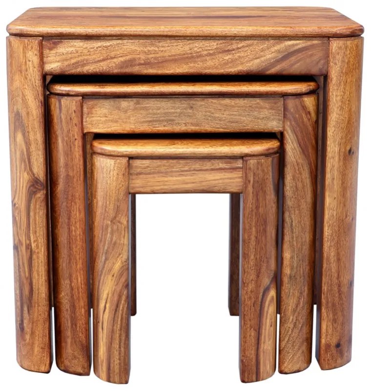 Odkladacie stolíky Tina 3 ks z indického masívu palisander Only stain
