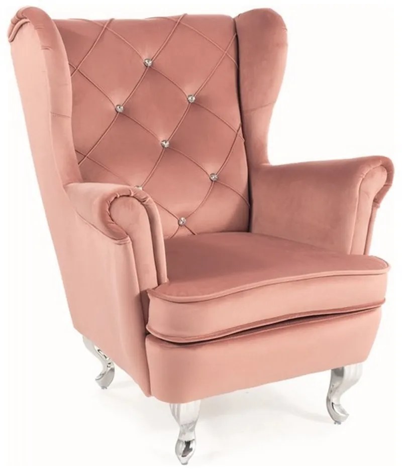 Detské kreslo Lili Velvet, ružová