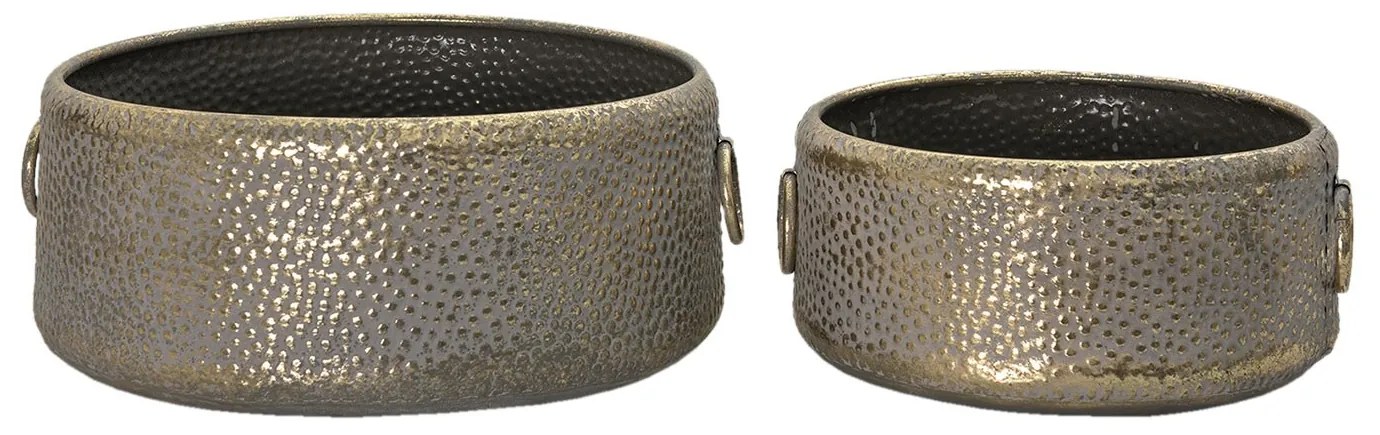 Sada 2ks kovová dekoračné misa s patinou deliť - Ø 40*16 /Ø 33*13 cm