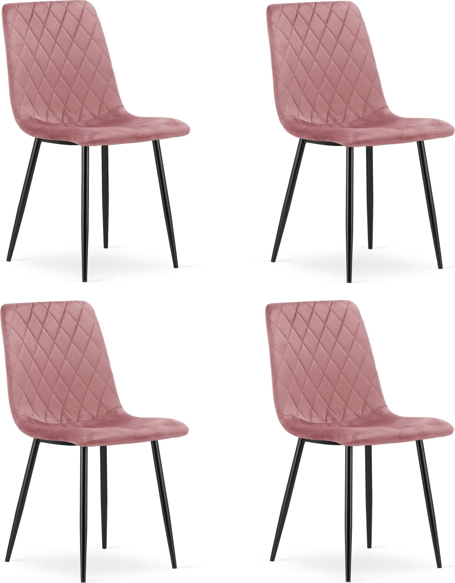 Set 4 kresiel TURIN - ružový zamat