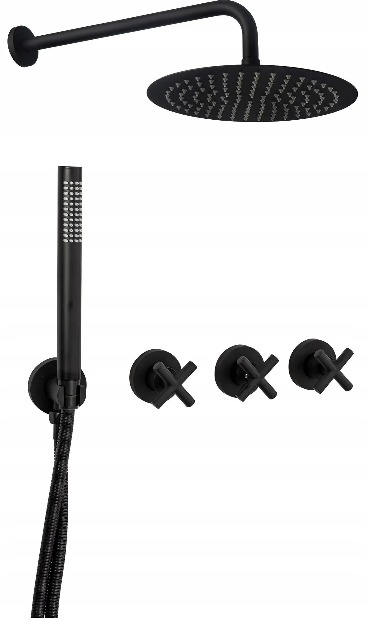 Rea Exit - Podomietkový sprchový set + batéria, čierna, REA-P8000