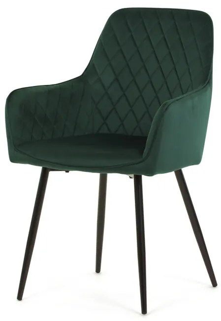 Autronic BONTEC Jedálenská stolička, čierna, zamatová látka, DCH-215 BK4 Farba: Zelená