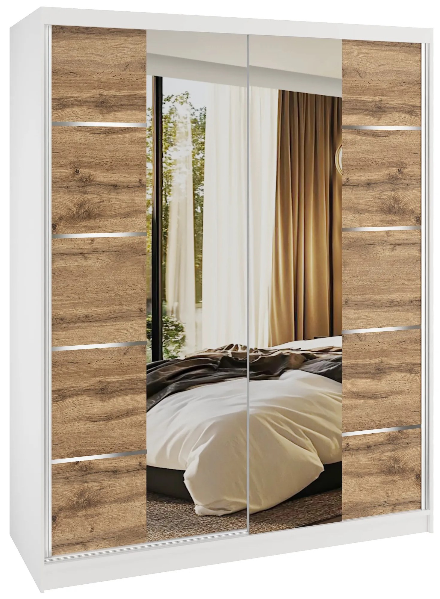 Šatníková skriňa SERENITY 133 cm dub wotan mat ME SERENITY SZP6/0/W/DW/0/HIAL