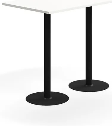 Barový stôl VERTICUS, 1400x800x1100 mm biela/čierna