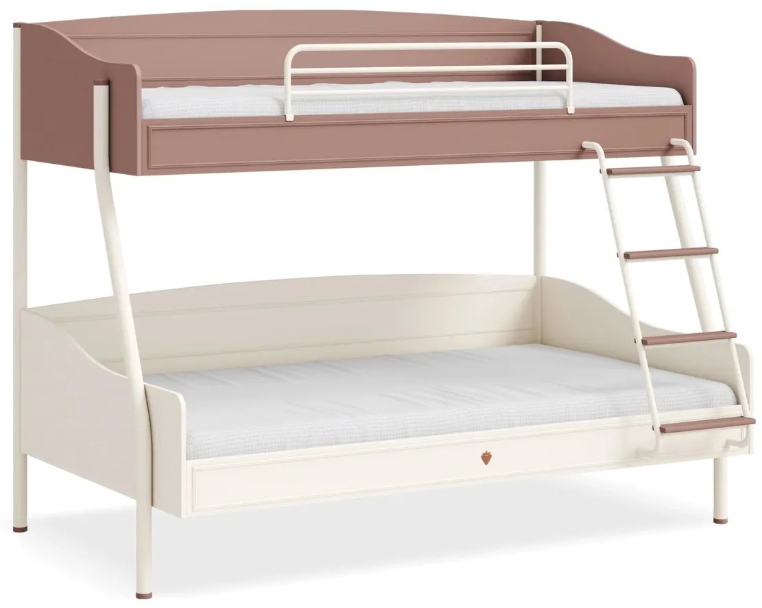 Poschodová posteľ Beauty - béžová, ružová