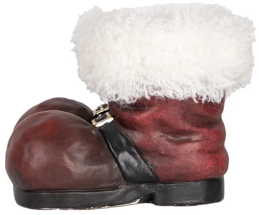 Červený antik obal na kvetináč Santove topánky - 26*26*20 cm