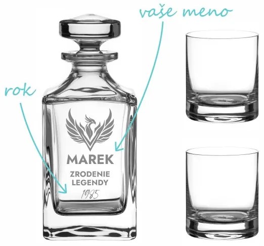 Pieskovaný whisky set Fenix ​​(1+2)