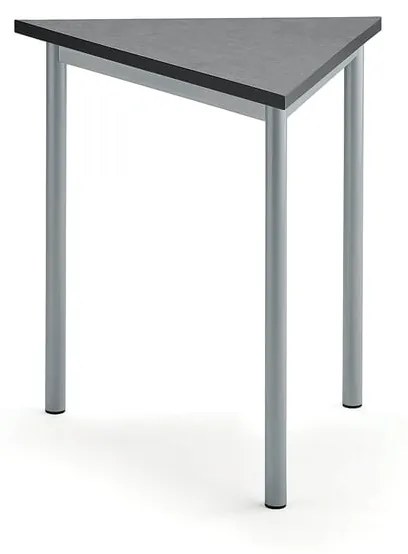 Stôl SONITUS TRIANGEL, 800x700x720 mm, linoleum - tmavošedá, strieborná